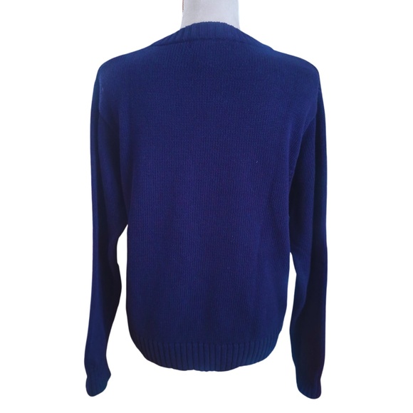 American Portrait USA Flag Retro Americana Knit Sweater Navy Blue Patriotic Sz M - Picture 2 of 8